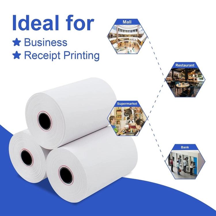 Carta termica con anima in gomma per cucina da asporto, stampa di scontrini, 100 Rolls/Pack 57x50mm, 32 Rolls/Pack 57x50mm, 24 Rolls/Pack 57x50mm, 100 Rolls/Pack 57x40mm, 100 Rolls/Pack 57x30mm, 50 Rolls/Pack 80x50mm, 100 Rolls/Pack 80x50mm            ...