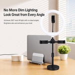 Supporto da tavolo per live streaming con luce ad anello USB - immagine 4