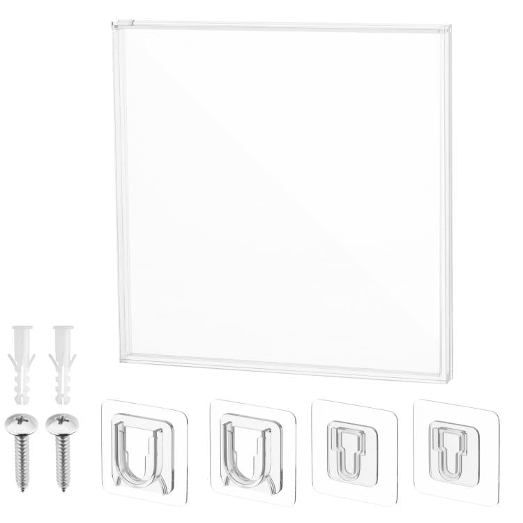 Cornice porta dischi in vinile da 7 pollici in acrilico trasparente, da appendere alla parete, con contenitore e ripiano espositivo., 7 inch Vinyl Shelf