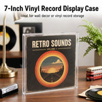 Cornice porta dischi in vinile da 7 pollici in acrilico trasparente, da appendere alla parete, con contenitore e ripiano espositivo., 7 inch Vinyl Shelf