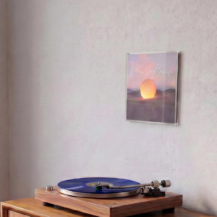 Cornice porta dischi in vinile da 7 pollici in acrilico trasparente, da appendere alla parete, con contenitore e ripiano espositivo., 7 inch Vinyl Shelf