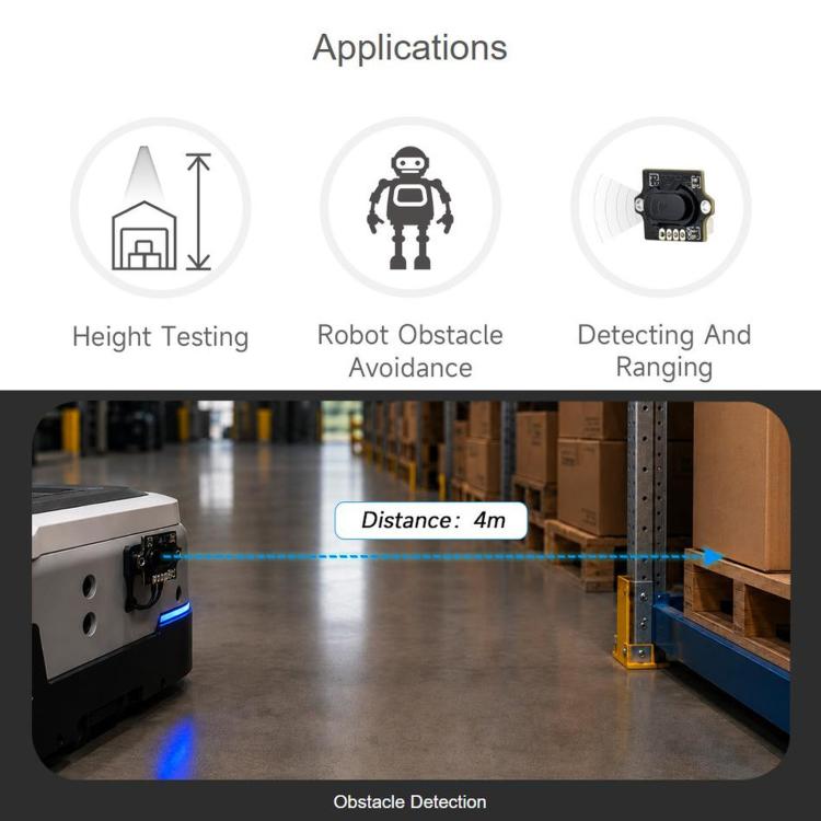 Sensore di distanza laser ToF con controller e UART, 0,02-4 m - immagine 5