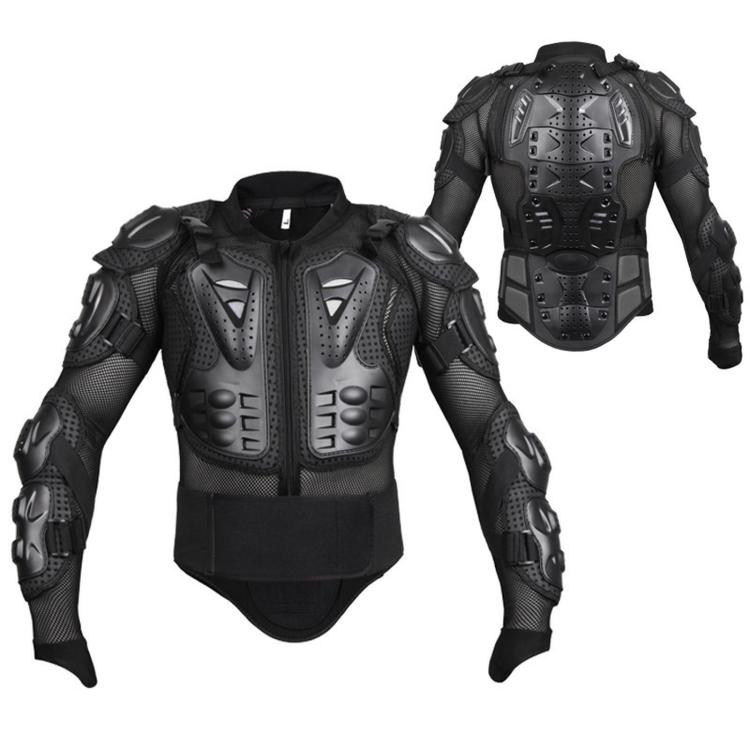 Giacca protettiva integrale per motociclisti con paraschiena rimovibile., S, M, L, XL, XXL, XXXL, 4XL