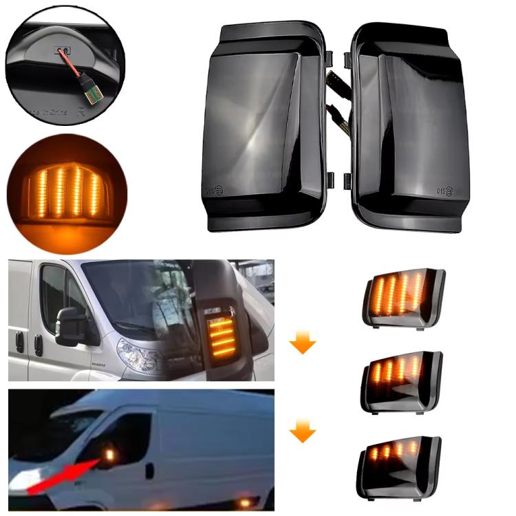 Coppia di indicatori di direzione a LED dinamici per specchietti laterali per Fiat Ducato / Peugeot Boxer / Ram ProMaster / Citroen Jumper Relay 2006-2019