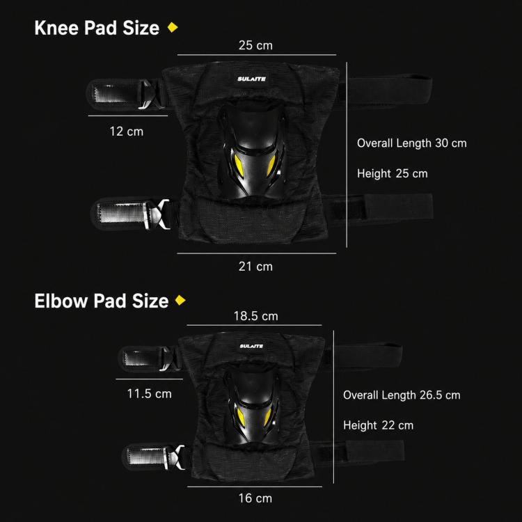 Indumento protettivo per motociclisti con fibbia a sgancio rapido, SULAITE Knee Pads 2-Piece Set, SULAITE Elbow Pads 2-Piece Set, SULAITE Knee & Elbow 4-Piece Set