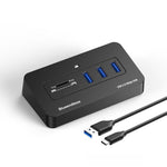 Hub Blueendless a 5 porte con 3 porte USB 3.0 e lettore schede SD/TF con cavo 2
