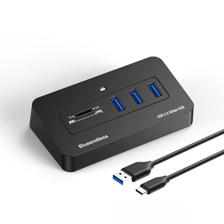 Hub Blueendless a 5 porte con 3 porte USB 3.0 e lettore schede SD/TF con cavo 2