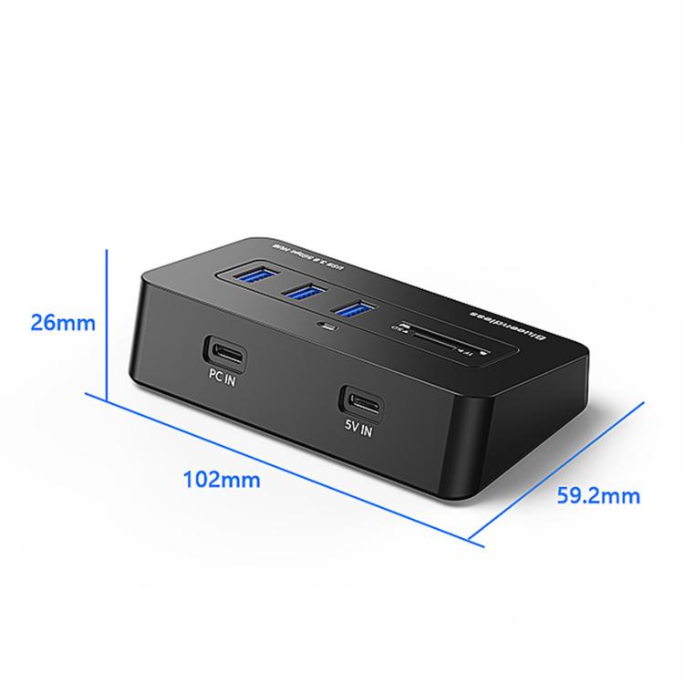 Hub Blueendless a 5 porte con 3 porte USB 3.0 e lettore schede SD/TF con cavo 2