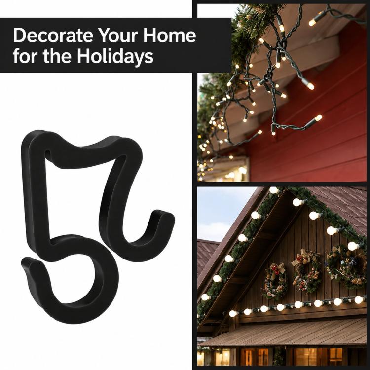 50 pezzi/confezione Clip per luci natalizie Ganci per grondaie per luci decorative da esterno, Gutter Hooks