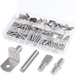 Kit di 120 perni per mensole in metallo, 4 stili assortiti, assortiti di staffe e perni di supporto per mensole., 120 PCS/Box