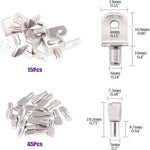 Kit di 120 perni per mensole in metallo, 4 stili assortiti, assortiti di staffe e perni di supporto per mensole., 120 PCS/Box