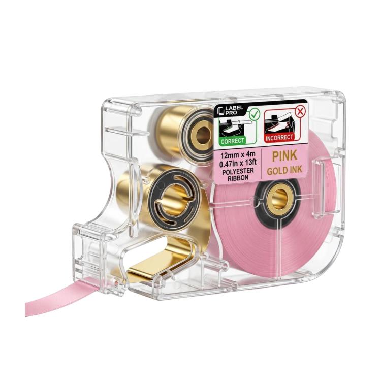 Carta per etichette e nastro da 12 mm per stampante, Blue Ribbon, Brown Ribbon, Beige Ribbon, Pink Ribbon, White Background Black Text, White Background Red Text, White Background Gold Text, White Background Blue Text, Black Background Gold Text       ...