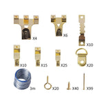 Kit per appendere quadri da 250 pezzi/scatola, ganci per cornici resistenti con viti e filo metallico., 250 PCS/Box