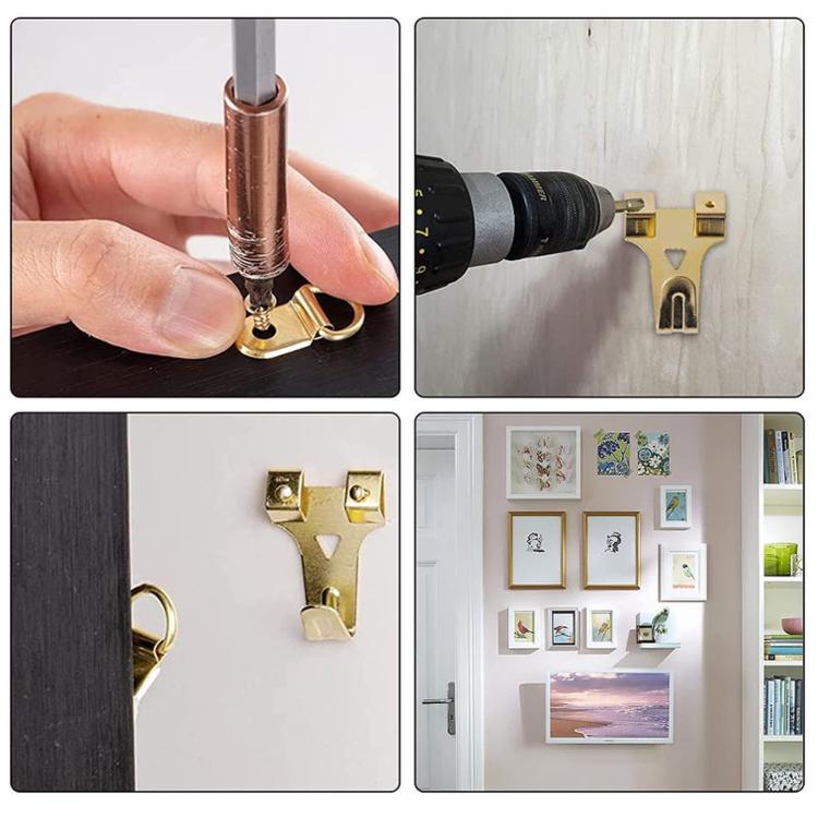 Kit per appendere quadri da 250 pezzi/scatola, ganci per cornici resistenti con viti e filo metallico., 250 PCS/Box