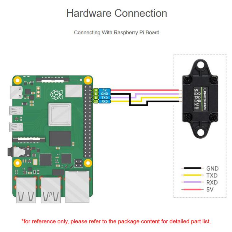 Sensore di distanza laser TOF Waveshare UART, 0,02–5 m - immagine 6