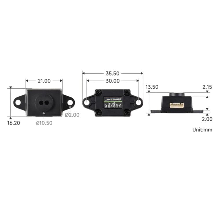 Sensore di distanza laser TOF Waveshare UART, 0,02–5 m - immagine 7