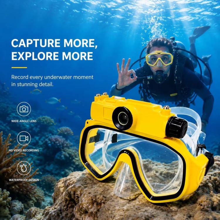 Videocamera d'azione HD FSD191 con occhialini da immersione 15M e connettività Wi-Fi per snorkeling, nuoto, foto e video.