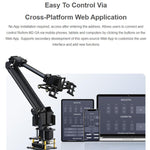 Braccio robotico desktop 3+1 DOF con controllo wireless e base rotante 360°