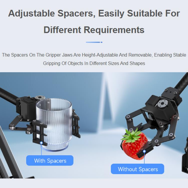 Braccio robotico desktop 3+1 DOF con controllo wireless e base rotante 360°