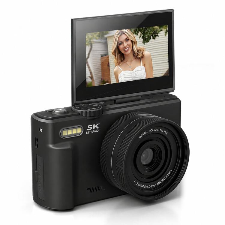 Videocamera digitale WD08 HD 5K con sensore CCD da 75 MP e Wi-Fi