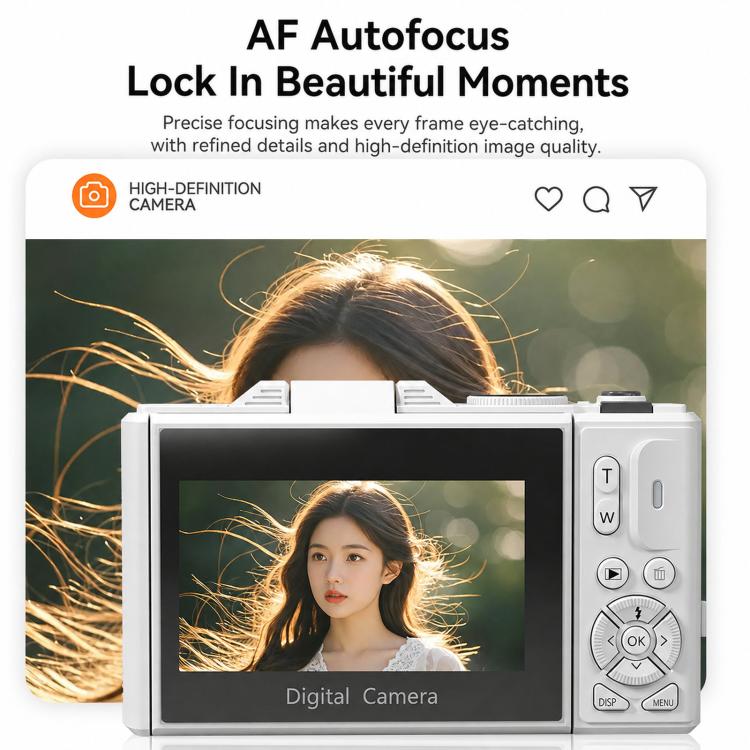 Videocamera digitale WD08 HD 5K con sensore CCD da 75 MP e Wi-Fi