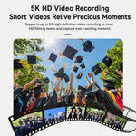 Videocamera digitale WD08 HD 5K con sensore CCD da 75 MP e Wi-Fi