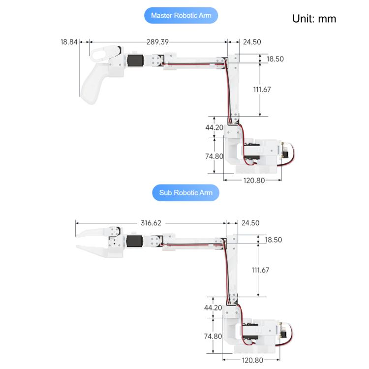 Braccio robotico open-source a 6 assi con servo bus ad alta coppia