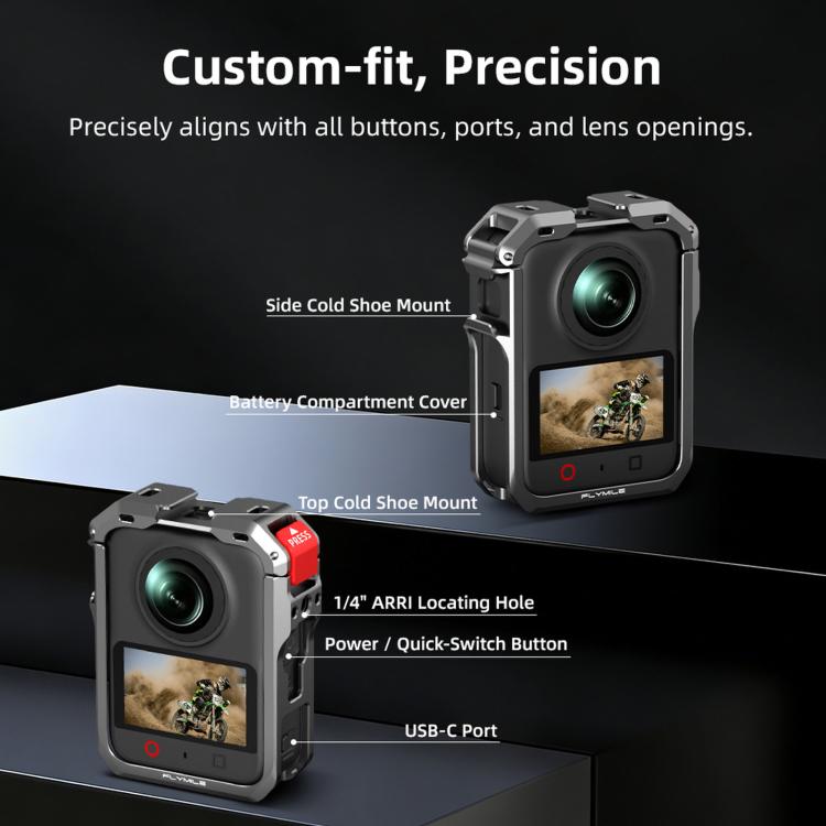 Gabbia protettiva per fotocamera DJI Osmo 360 II con copriobiettivo