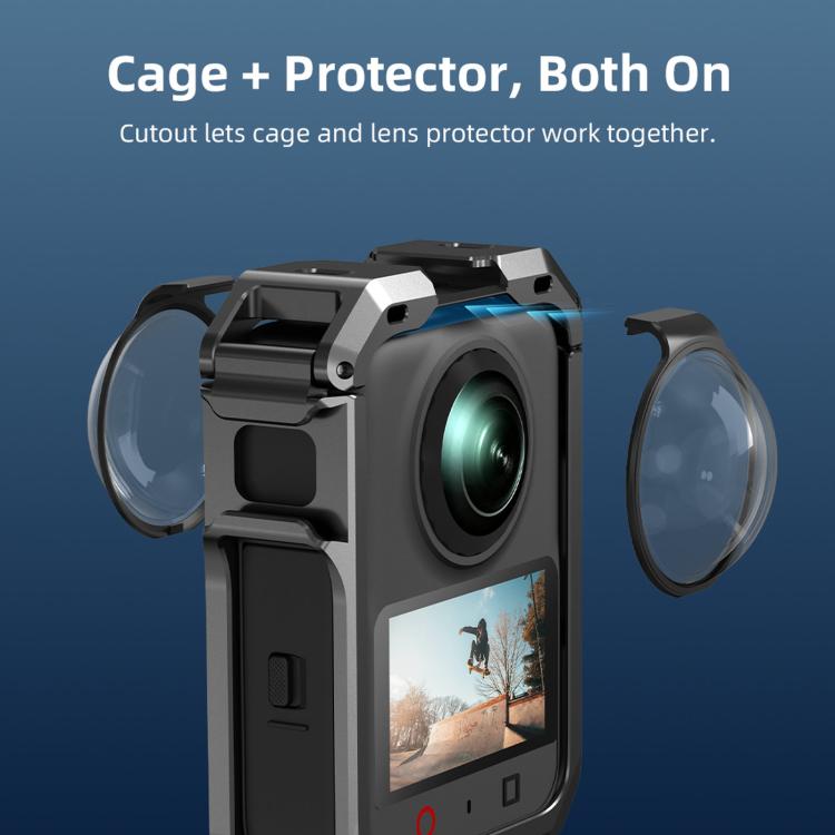 Gabbia protettiva per fotocamera DJI Osmo 360 II con copriobiettivo