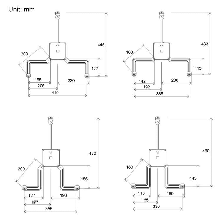 Supporto robotico universale A2 per monitor LCD senza fori
