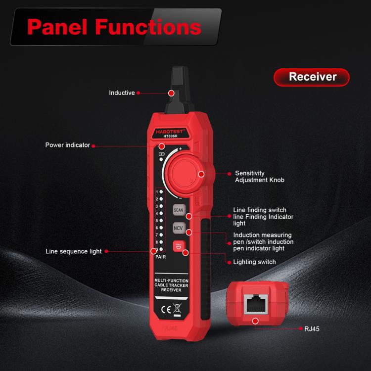 HABOTEST HT806TR Localizzatore di cavi di rete 2 in 1 e multimetro anti-interferenza