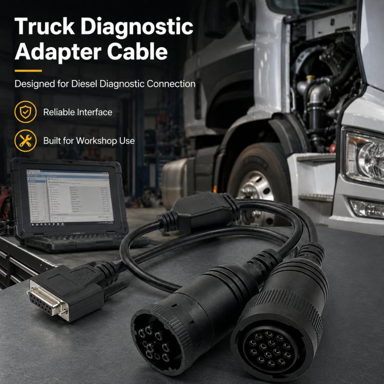 Cavo diagnostico ET4 per autocarri diesel, codice 457-6114, per interfacce Caterpillar/Cummins/Deutsch.