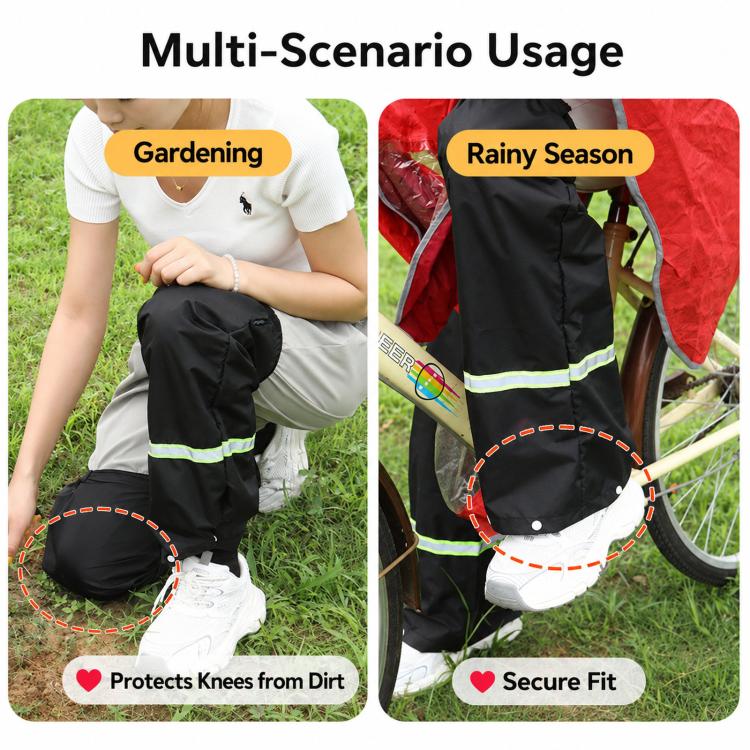1 paio di ghette impermeabili AOTU AT9013, copriscarpe antipioggia regolabili, maniche per leggings antisporco per ciclismo e giardinaggio., M, L, XL