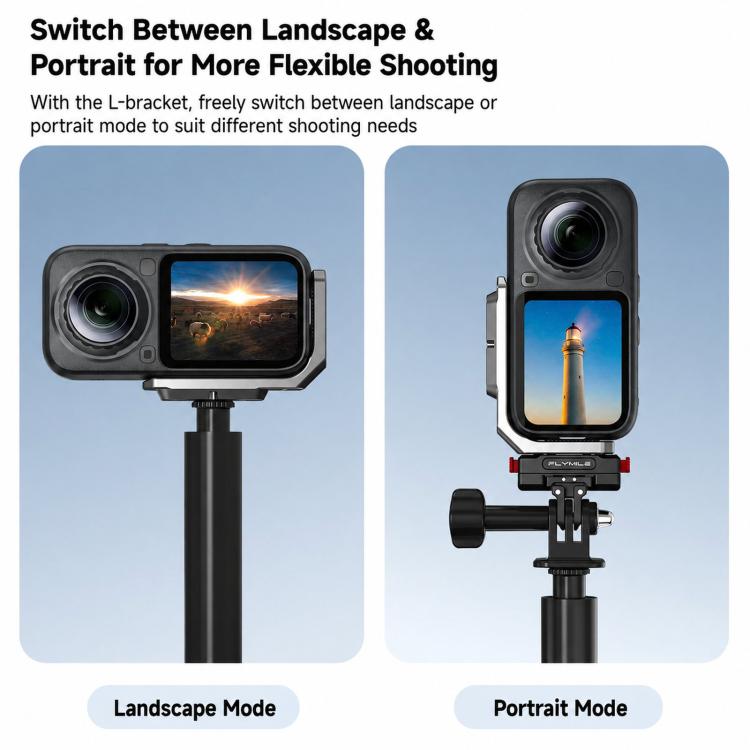 Adattatore sgancio rapido Flymile L-Plate per Insta360 X6