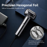 Rasoio elettrico da uomo T9 con lamina, portatile, ricaricabile, senza fili, ideale per i viaggi., Silver Gray