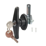 Serratura per cassetta degli attrezzi con maniglia a T in lega di zinco, per camper e auto., Black Left-opening, Black Right-opening, Bright Chrome Left-opening, Bright Chrome Right-opening