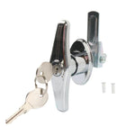 Serratura per cassetta degli attrezzi con maniglia a T in lega di zinco, per camper e auto., Black Left-opening, Black Right-opening, Bright Chrome Left-opening, Bright Chrome Right-opening