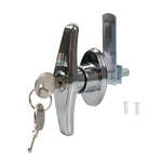 Serratura per cassetta degli attrezzi con maniglia a T in lega di zinco, per camper e auto., Black Left-opening, Black Right-opening, Bright Chrome Left-opening, Bright Chrome Right-opening