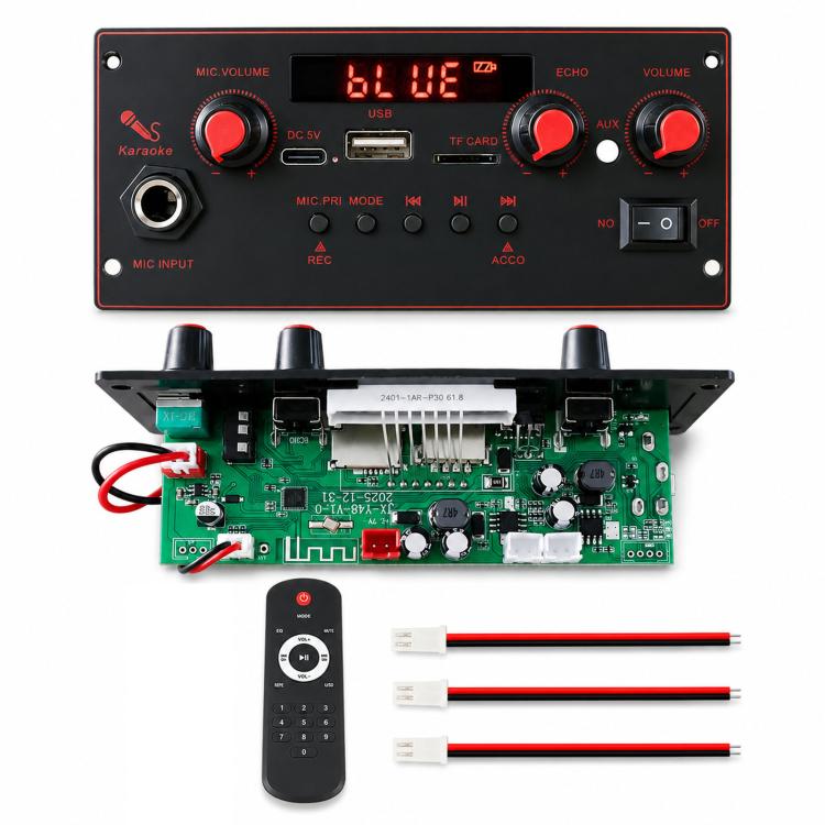 Scheda amplificatore 2 x 10W, decodificatore MP3 Bluetooth per auto, altoparlante, lettore, Color Box Large Remote Control, Color Box Small Remote Control