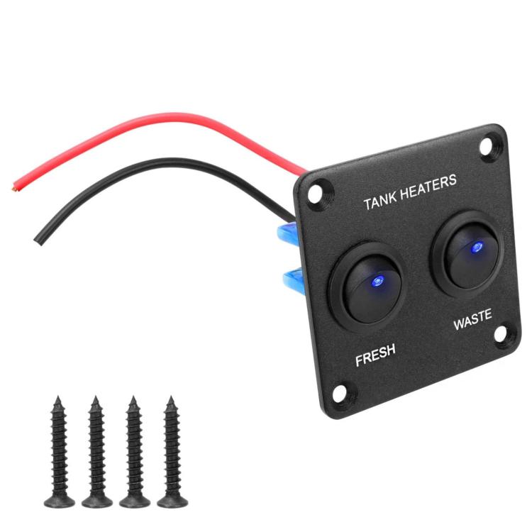 Pannello interruttori a pulsante per spioncino camper, luce LED, interruttore di controllo del riscaldatore del serbatoio dell'acqua, 2-digit, 3-digit