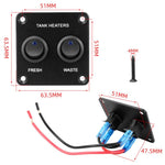 Pannello interruttori a pulsante per spioncino camper, luce LED, interruttore di controllo del riscaldatore del serbatoio dell'acqua, 2-digit, 3-digit