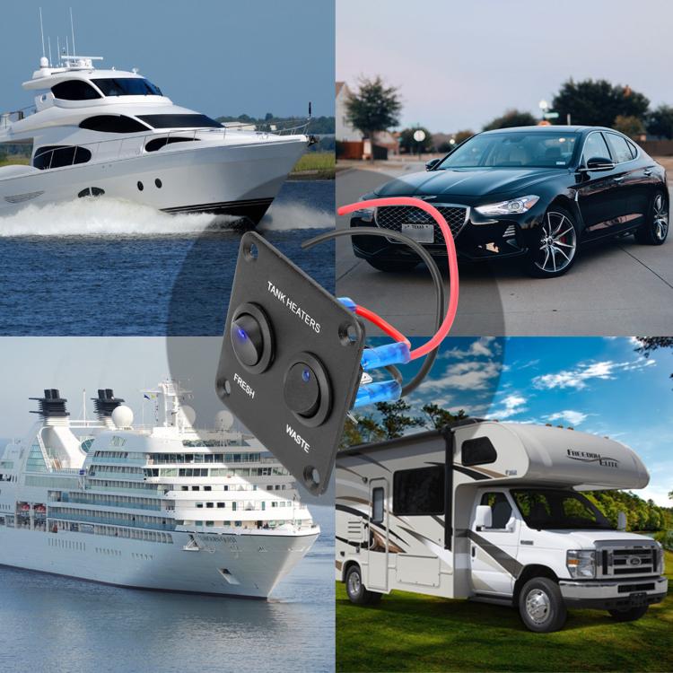 Pannello interruttori a pulsante per spioncino camper, luce LED, interruttore di controllo del riscaldatore del serbatoio dell'acqua, 2-digit, 3-digit