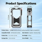 Gabbia di dissipazione del calore Flymile per fotocamera Insta360 X6, telaio protettivo antiurto.