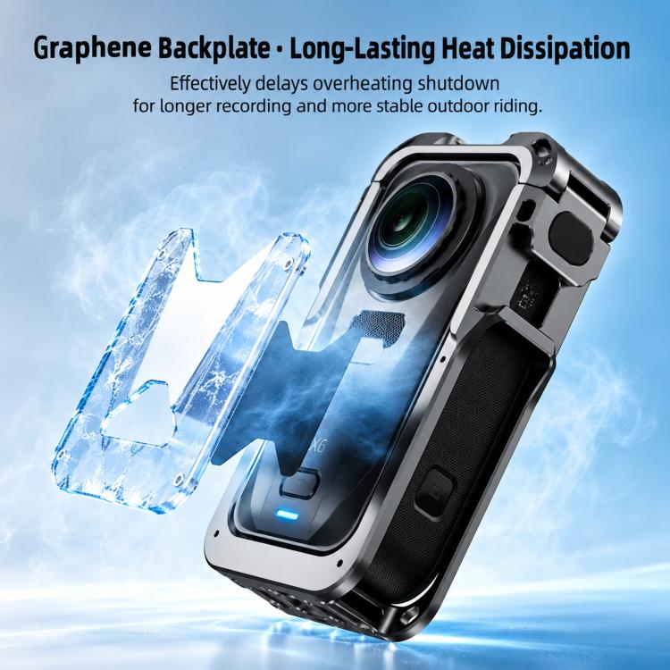Gabbia di dissipazione del calore Flymile per fotocamera Insta360 X6, telaio protettivo antiurto.