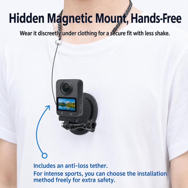 Supporto magnetico da collo per action camera a mani libere POV con sgancio