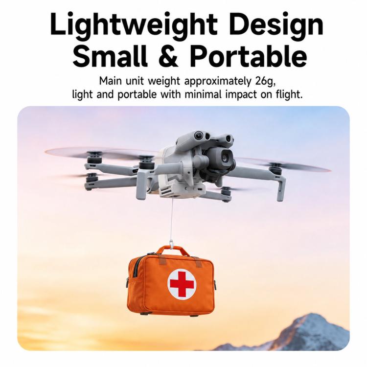 Sistema di rilascio carico utile per droni DJI Mini 5 Pro e Mavic con sensore di