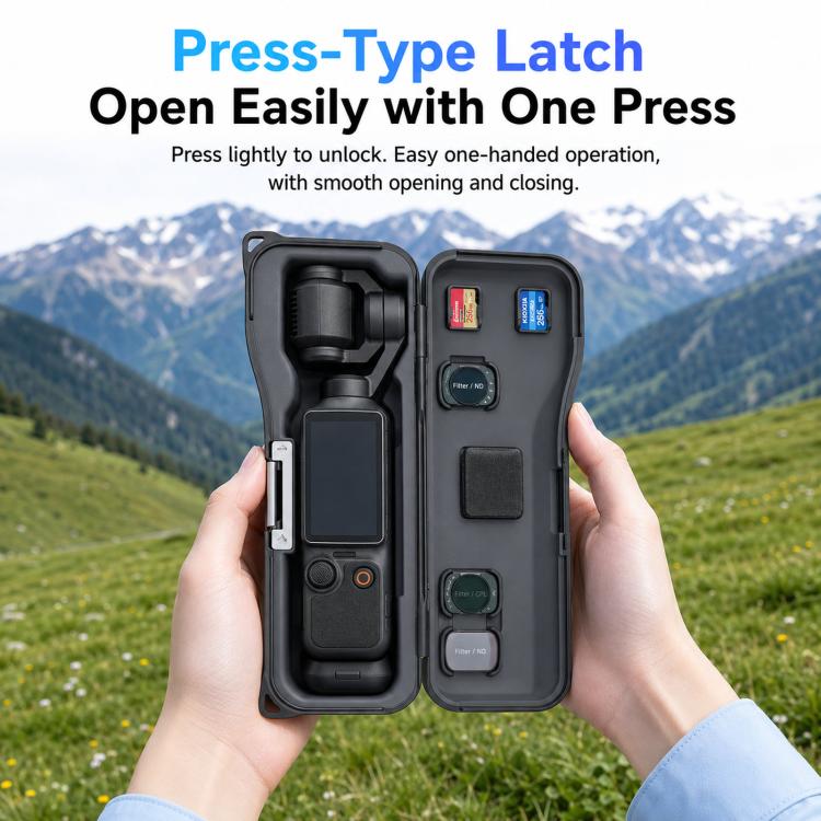 Custodia rigida protettiva LKTOP per DJI Osmo Pocket 4/3 con cinturino da polso