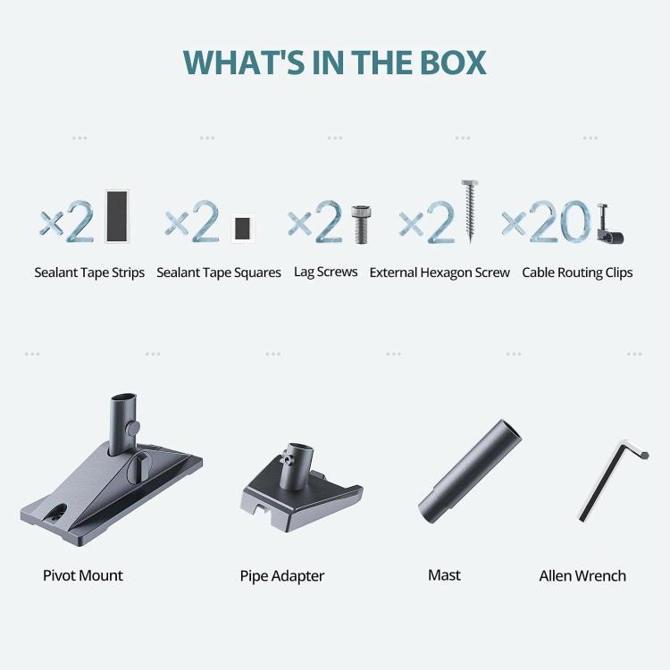Staffe in lega di alluminio per pannelli solari da tetto Starlink Mini per esterni., For Starlink Mini Gen3
