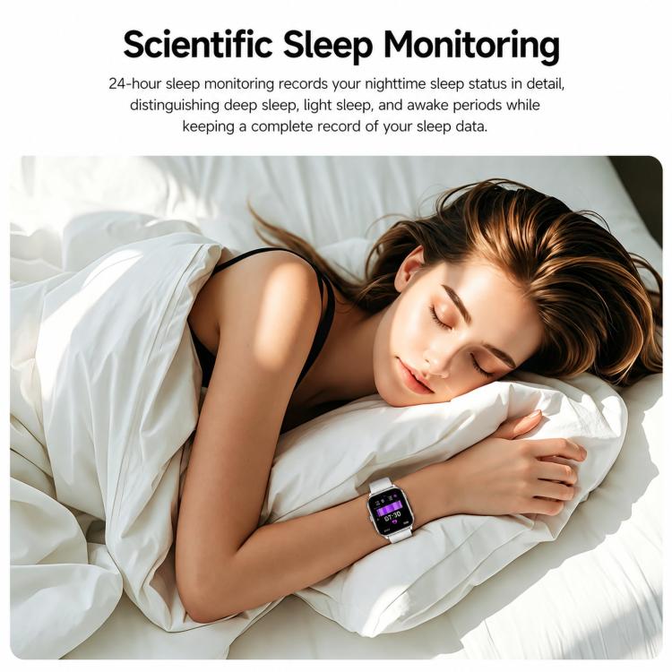 Smartwatch Y8 con chiamate Bluetooth, fitness tracker, monitoraggio della frequenza cardiaca e del sonno.