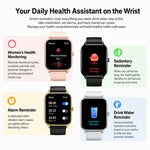Smartwatch Y8 con chiamate Bluetooth, fitness tracker, monitoraggio della frequenza cardiaca e del sonno.